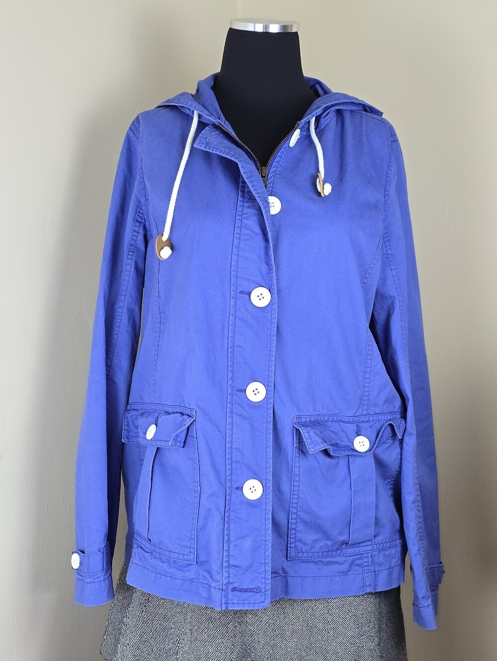 Gap Factory Blue Nautical Cotton Nautical Preppy Zip Front Jacket S